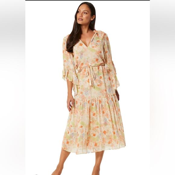 Misa LA Marcele Pastel Splash Chiffon Dress XS NWT Fairy Boho Easter Romantic - Picture 1 of 10